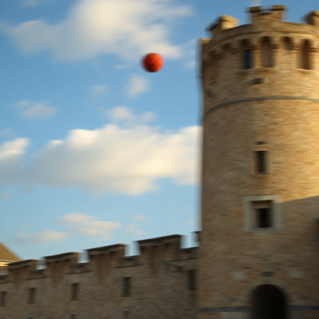 Training lure beside tower wall